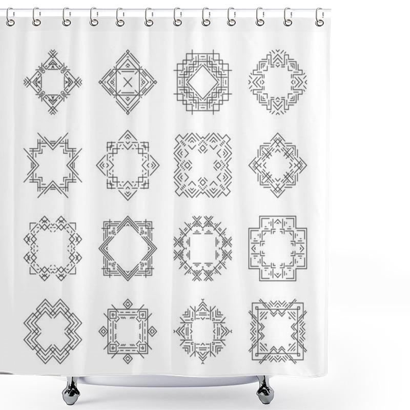 Personality  Set Of Geometric Frames Shower Curtains