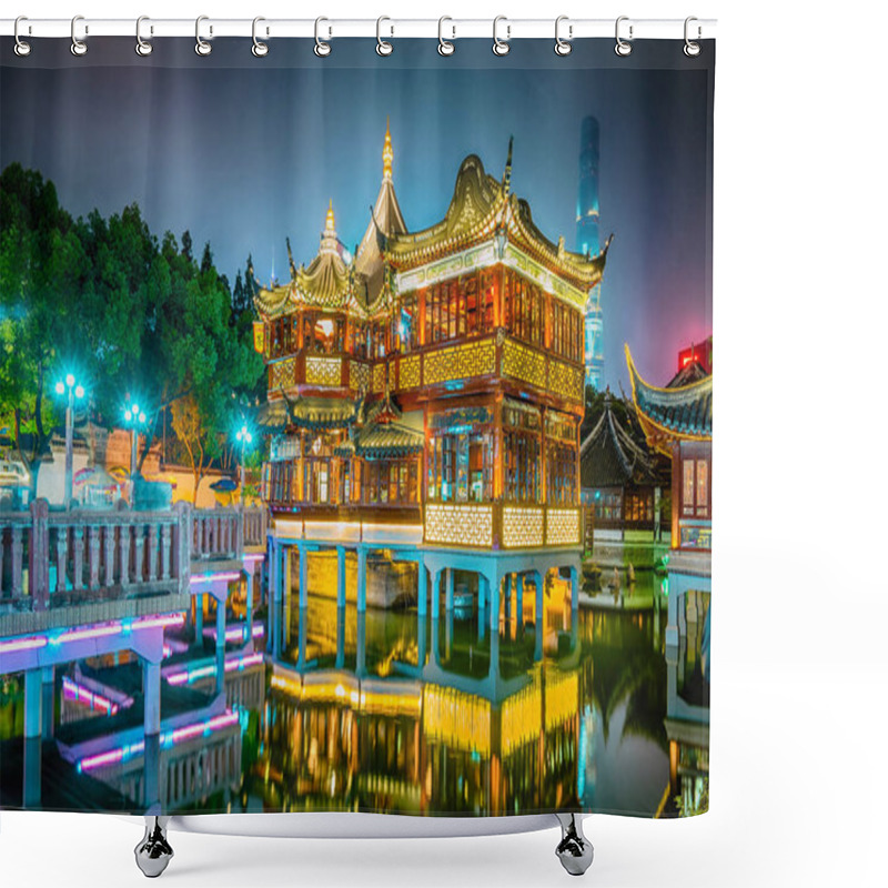 Personality  Shanghai, China View At The Traditional Yuyuan Garden In Night Time. Shower Curtains