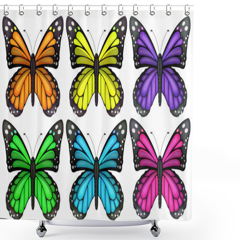 Personality  Colourful Butterflies Shower Curtains