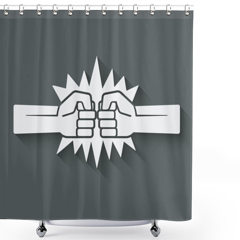 Personality  Punch Fists Fight Symbol Shower Curtains