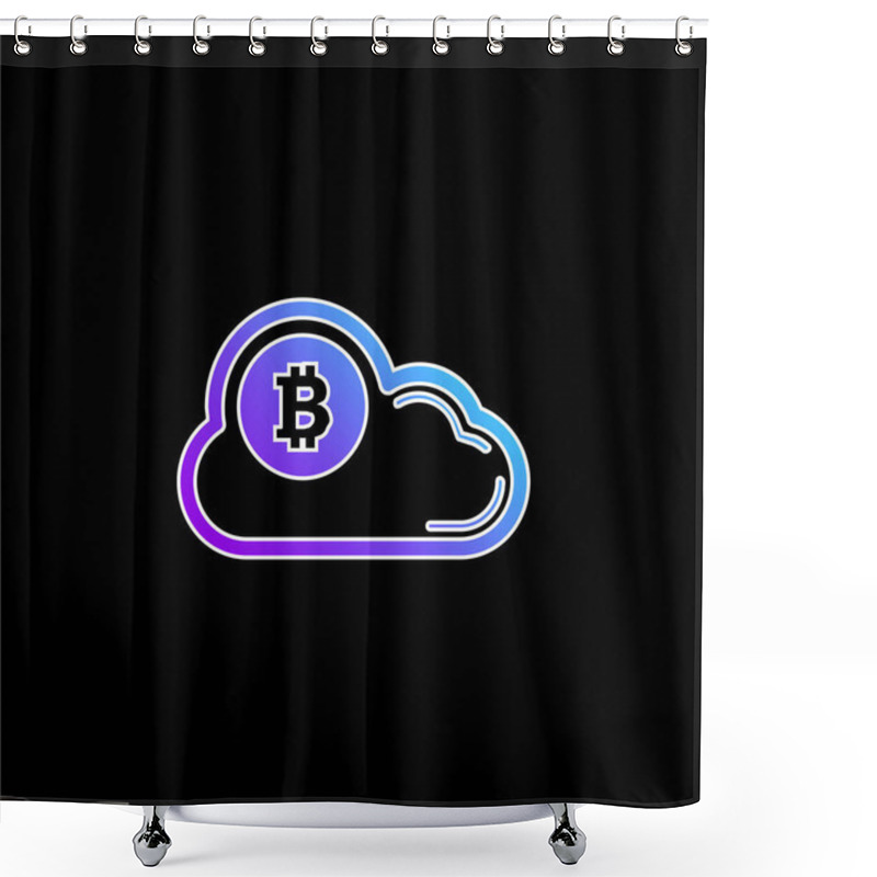 Personality  Bitcoin On Cloud Blue Gradient Vector Icon Shower Curtains