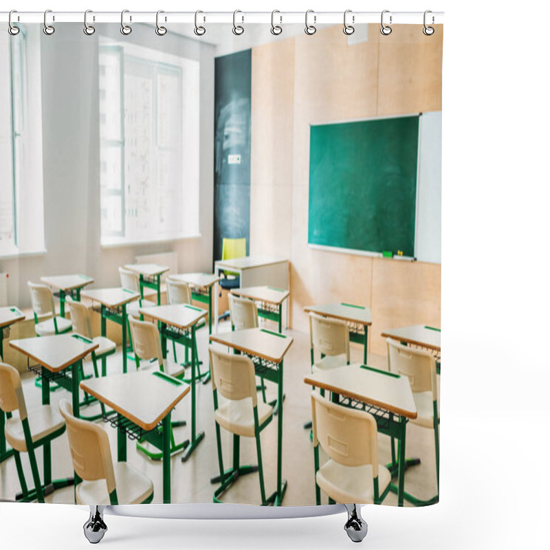 Personality  Interior Of Empty Modern Classroom At School Shower Curtains