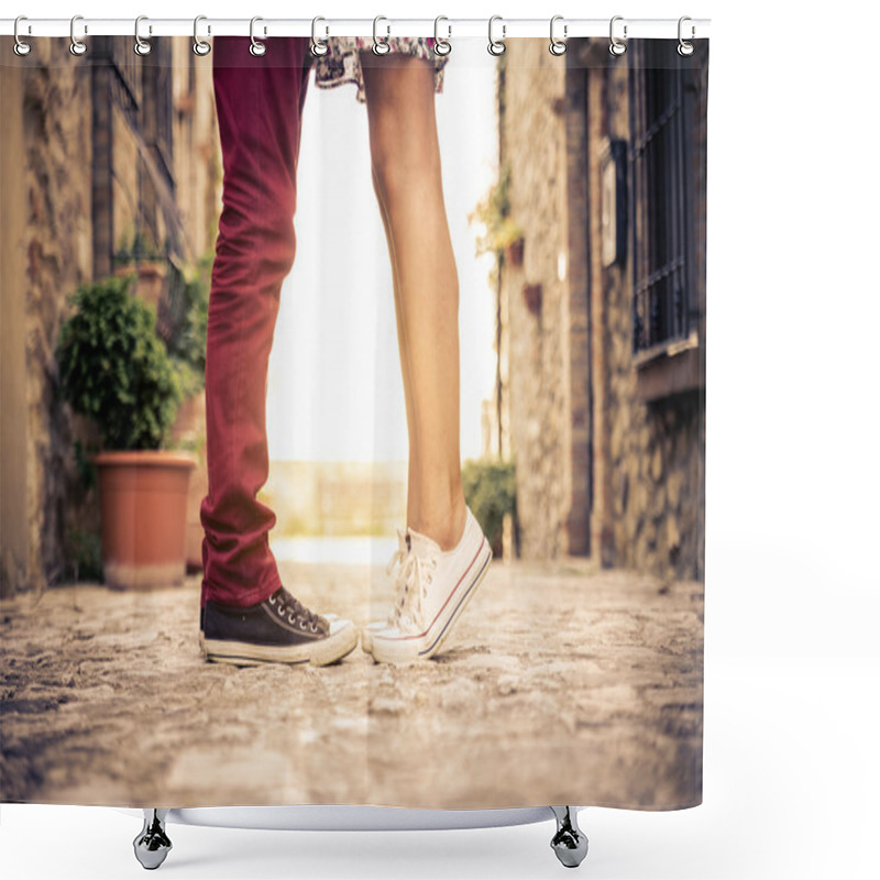 Personality  Young Couple Kissing Outdor Shower Curtains