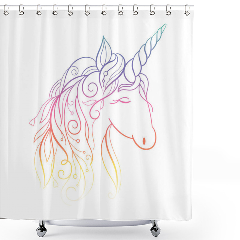 Personality  Beautiful Unicorn, Illustration Shower Curtains