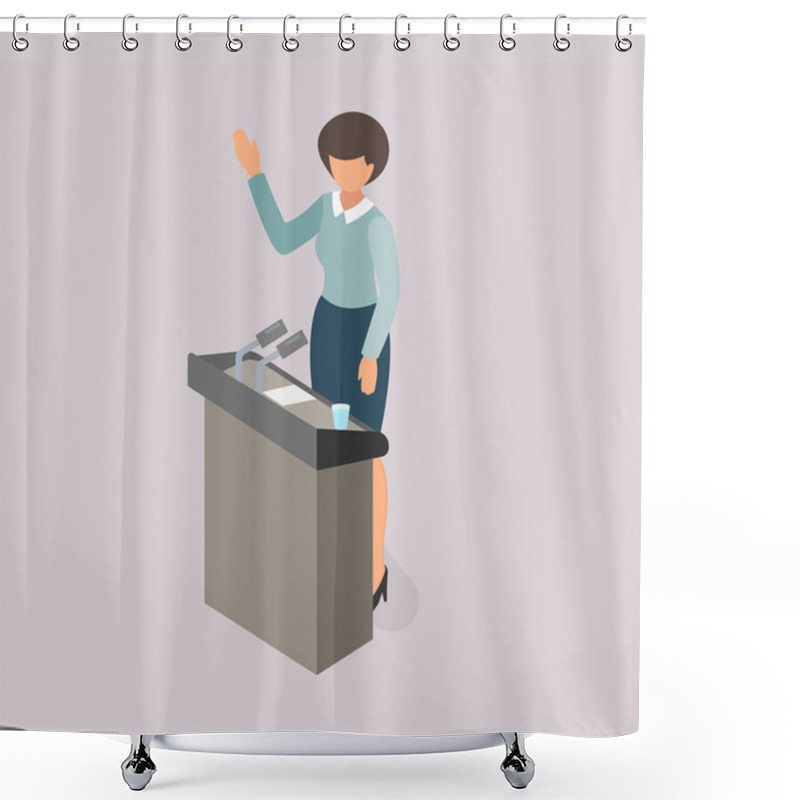 Personality  Woman Voting On The Platform Shower Curtains