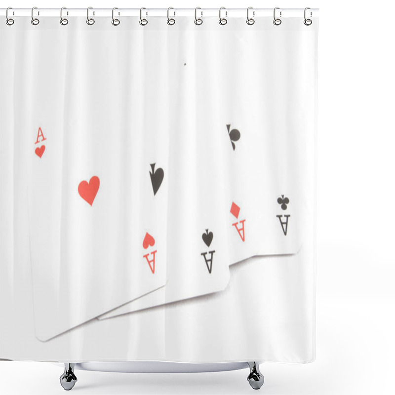 Personality  Poker Cards - Poker Of Aces Shower Curtains