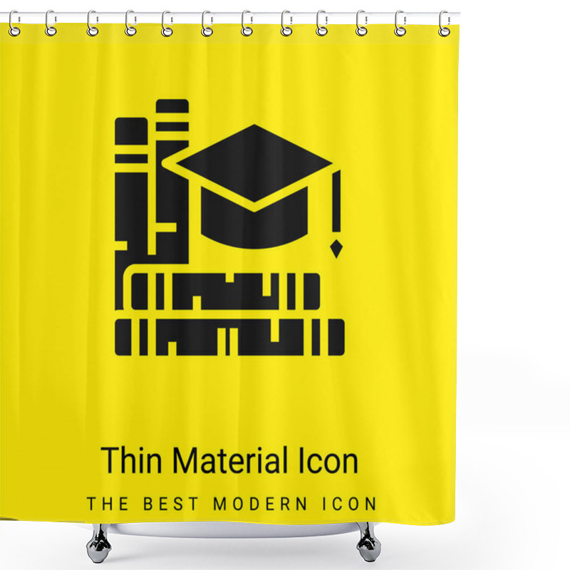 Personality  Book Minimal Bright Yellow Material Icon Shower Curtains