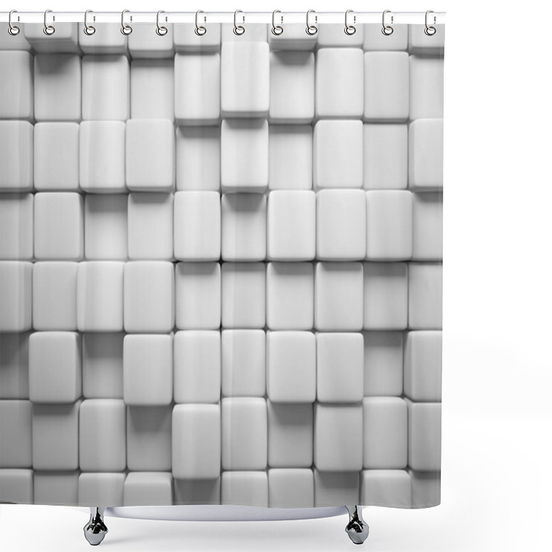 Personality  Abstract Pattern Of Square White Pieces Shower Curtains