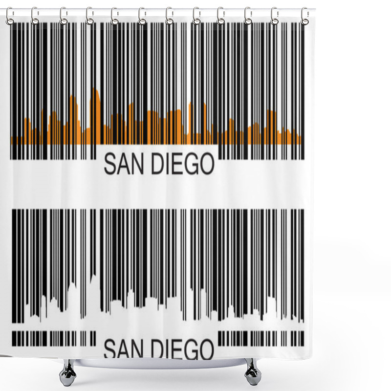 Personality  San Diego Barcode Shower Curtains