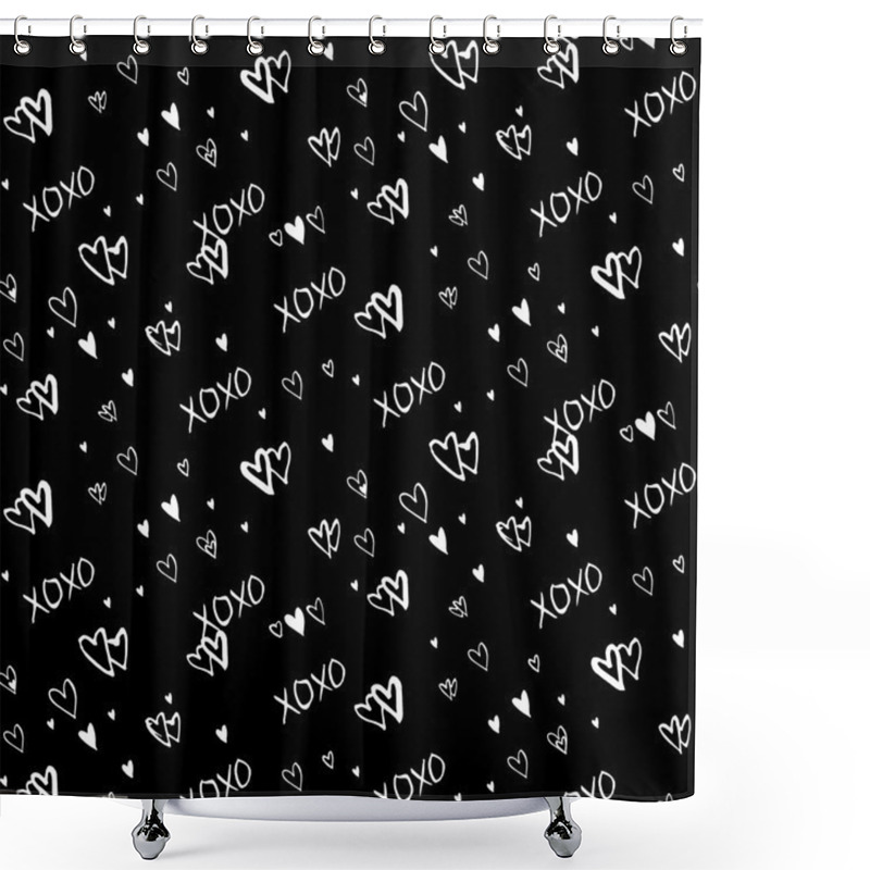 Personality  Pattern With Hand Painted Hearts Shower Curtains