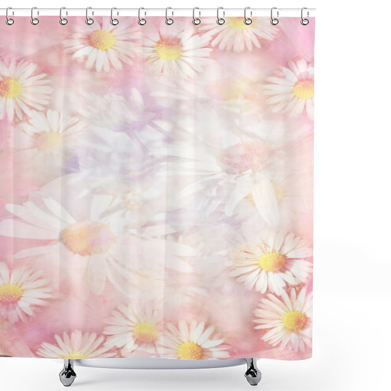 Personality  Pretty Daisies Grungy Background Shower Curtains