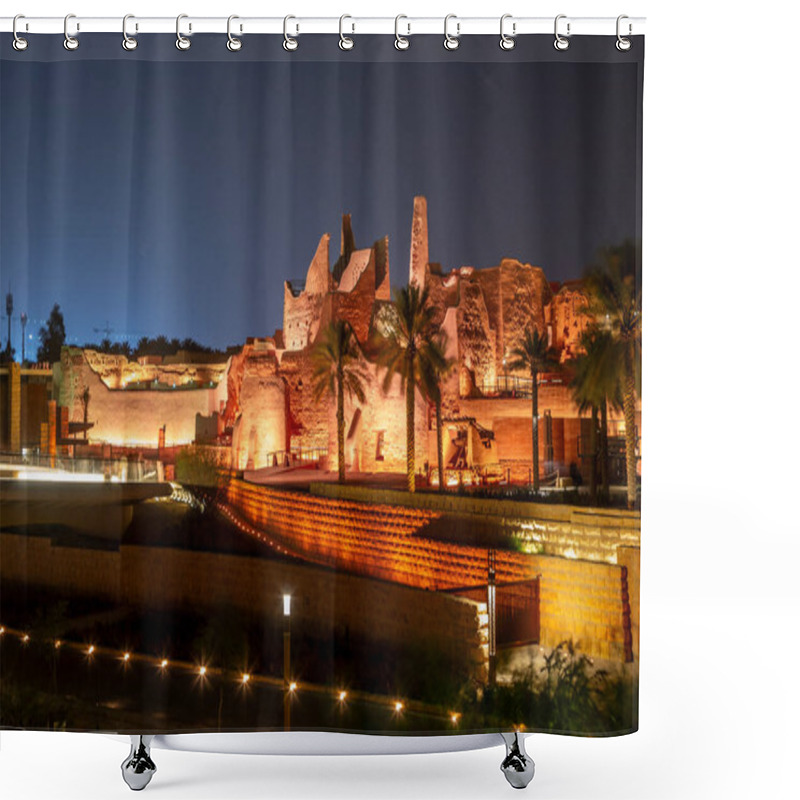 Personality  Diriyah Old Town Walls Illuminated At Night, Riyadh, Saudi Arabia Shower Curtains