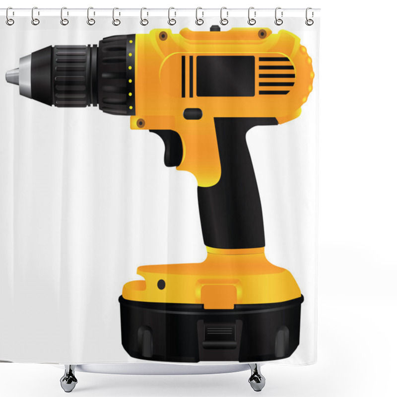 Personality  Electric Drill With Battery Shower Curtains