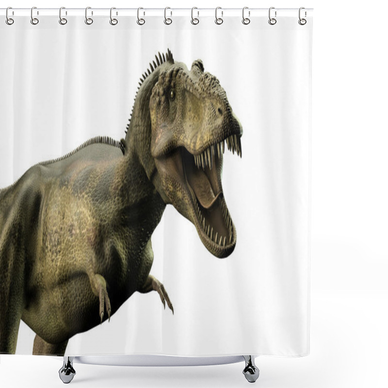 Personality  3d Illustration Of A Tyrannosaurus Rex Isolated On White Background Shower Curtains