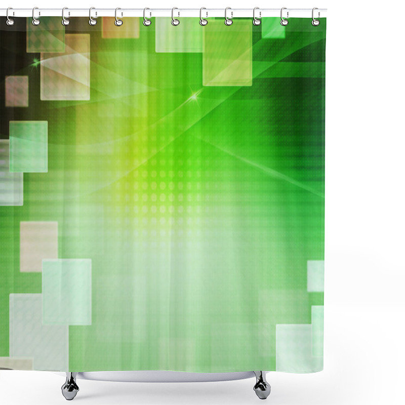 Personality  Green Abstract Squares Background Shower Curtains