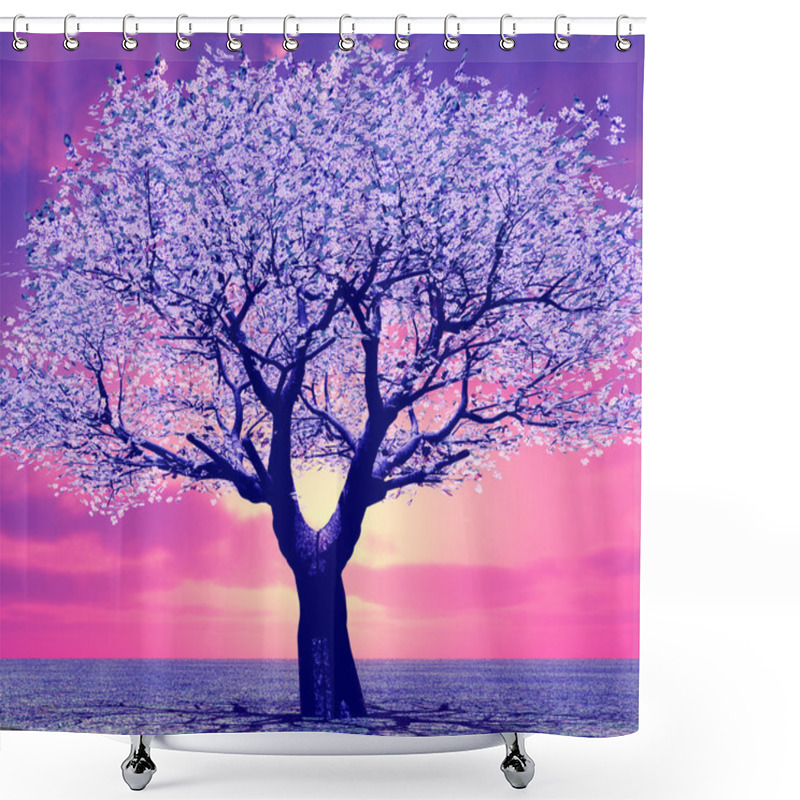 Personality  Beautiful Tree In The Sunset Shower Curtains