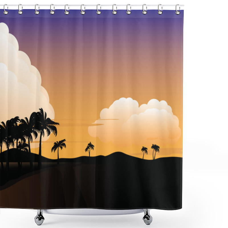 Personality  Landscape Cliff Shower Curtains