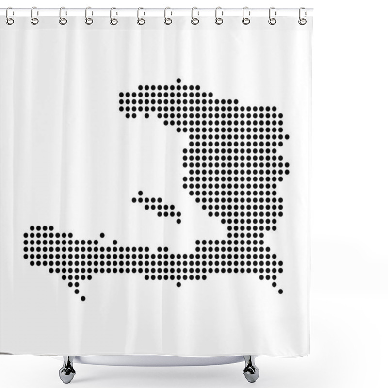 Personality  Haiti Map Icon Illustration Design Shower Curtains