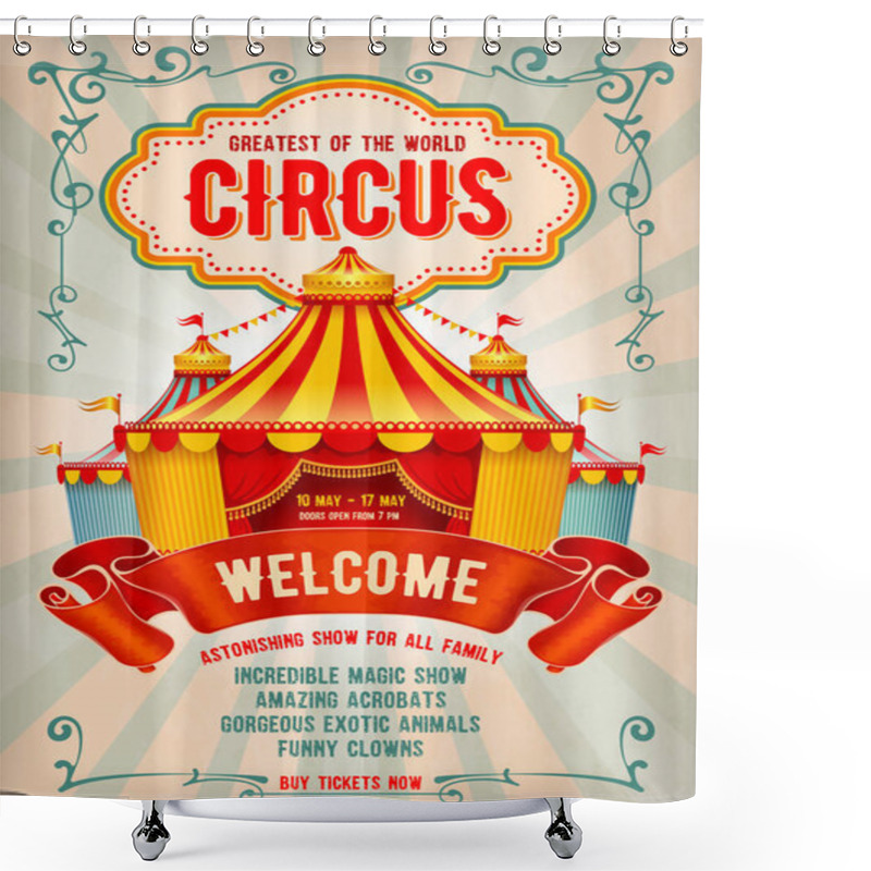 Personality  Circus Advertising Poster  Shower Curtains