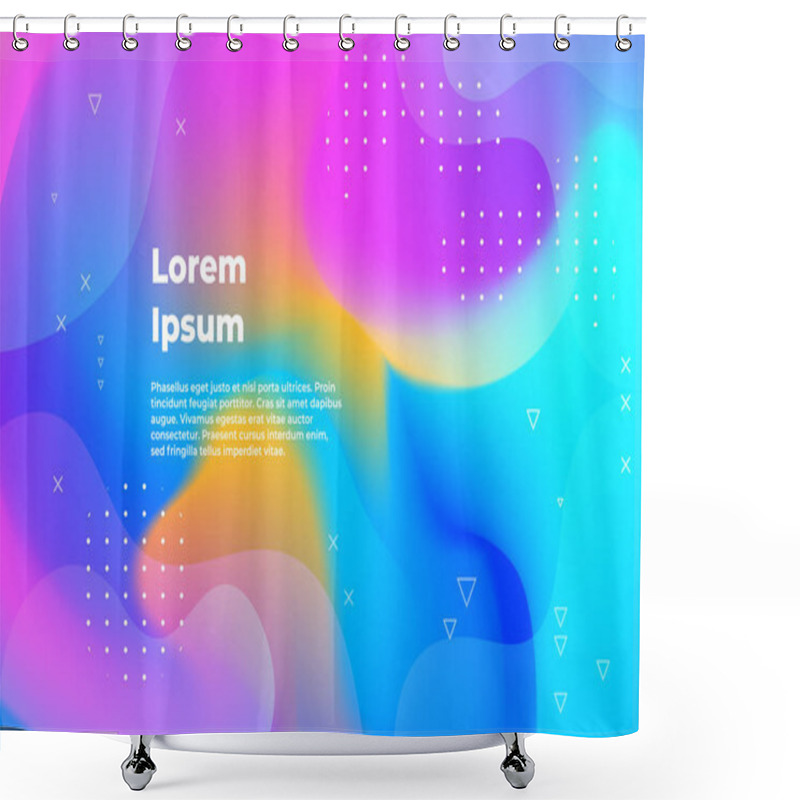 Personality  Abstract Background. Gradient Geometric Shapes With Futuristic Minimal Design, Dynamic Banner Layout. Vector Colorful Flyer Template Shower Curtains