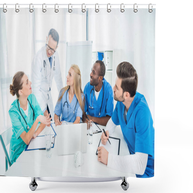 Personality  Doctors Having Conversation Shower Curtains