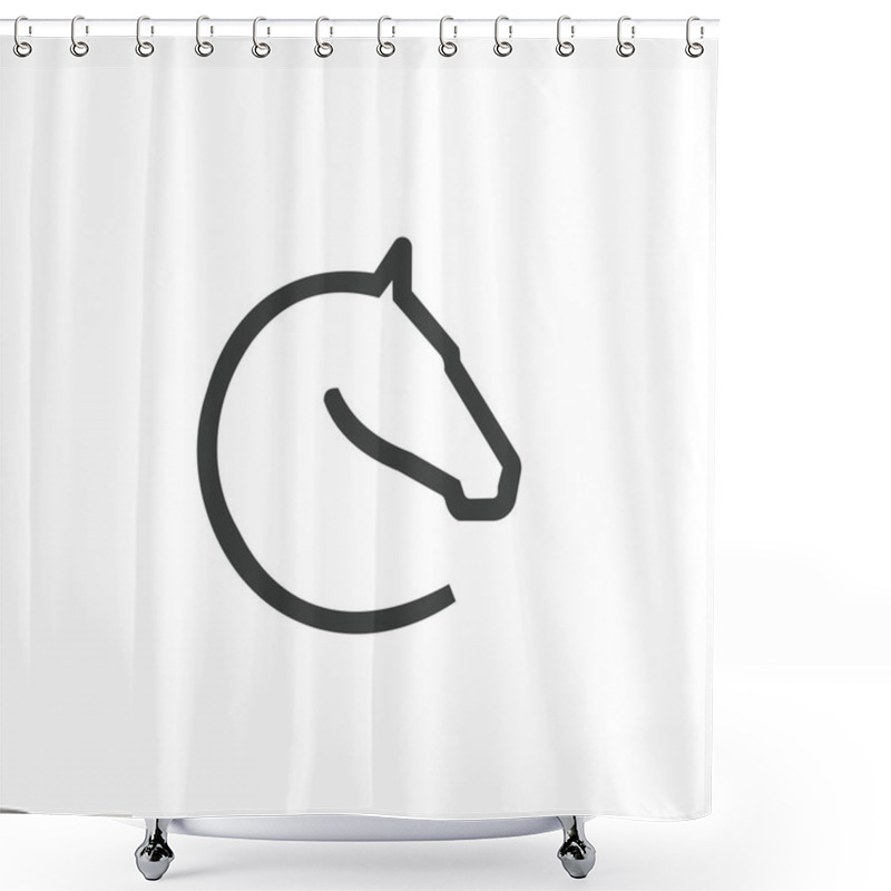 Personality  Animal Horse Logo Vector Design Template Shower Curtains