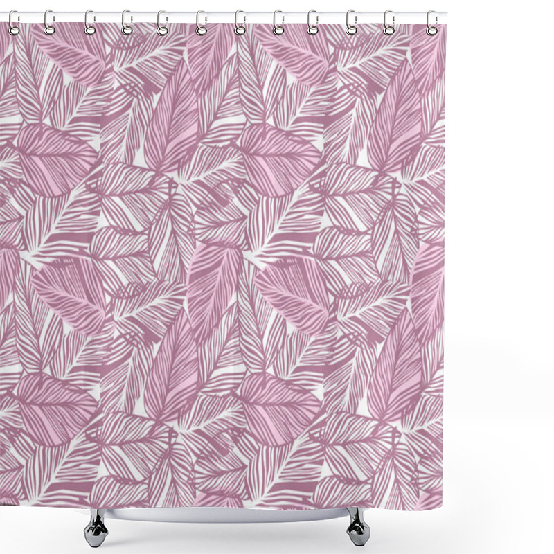 Personality  Tropical Pattern, Palm Leaves Seamless Vector Floral Background. Shower Curtains