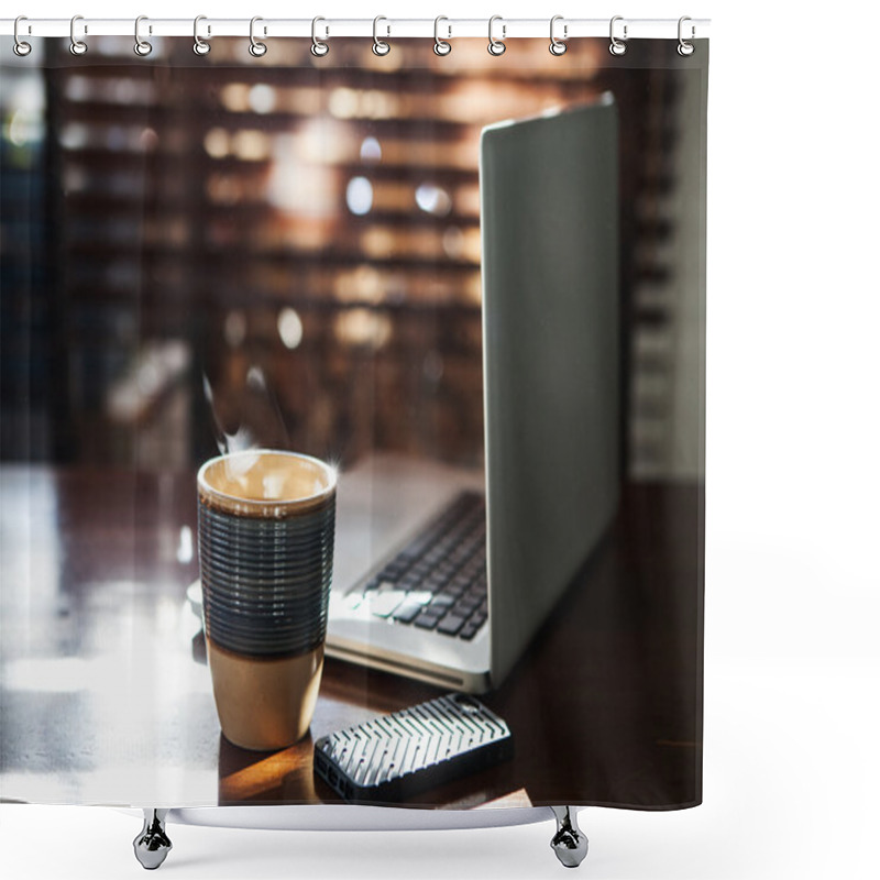 Personality  Morning Coffee And Internet Shower Curtains