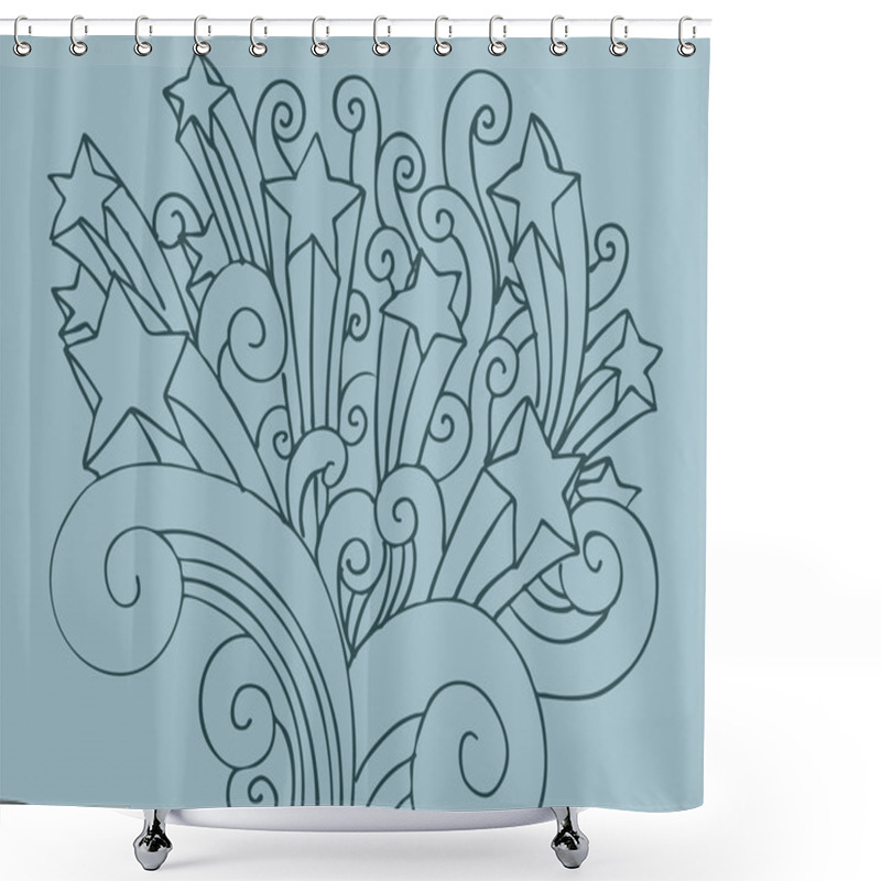 Personality  Star Swirl Background Shower Curtains