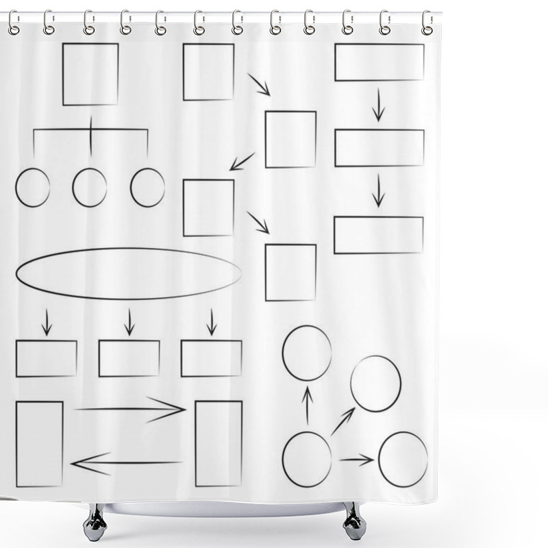 Personality  Hand Drawn Diagram Set, Flowchart Vector Design  Shower Curtains