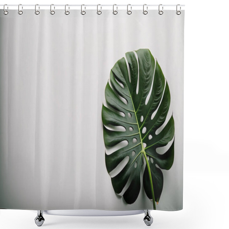 Personality  Monstera Leaves On A White Background. Tropical Jungle. Shower Curtains