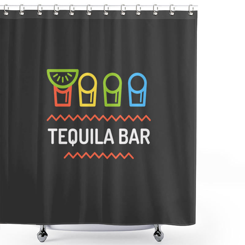 Personality  Mexican Bar Logo. Shower Curtains