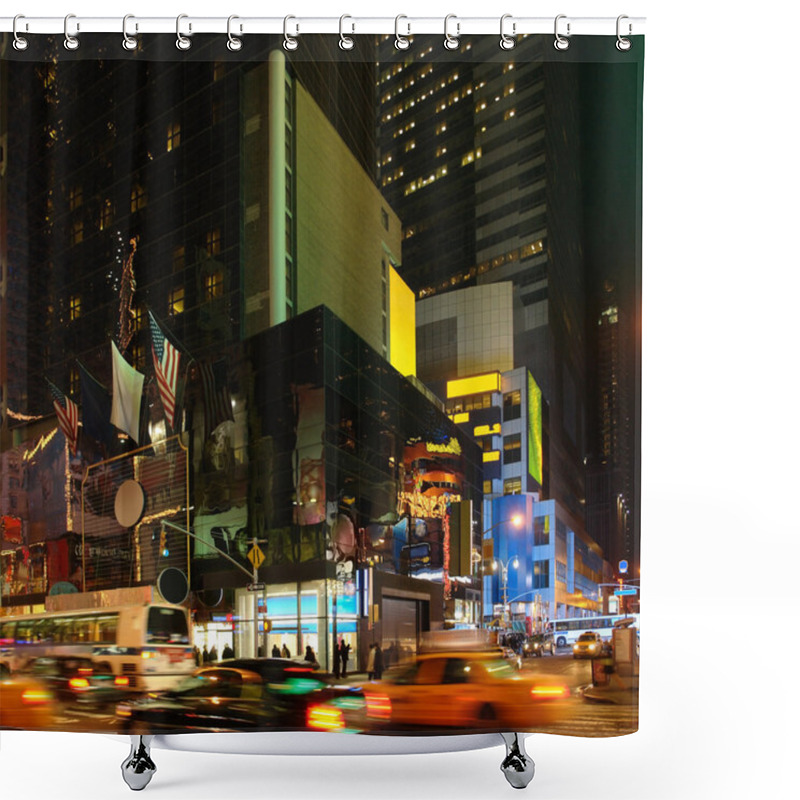 Personality  City Life With Times Square At Night Shower Curtains