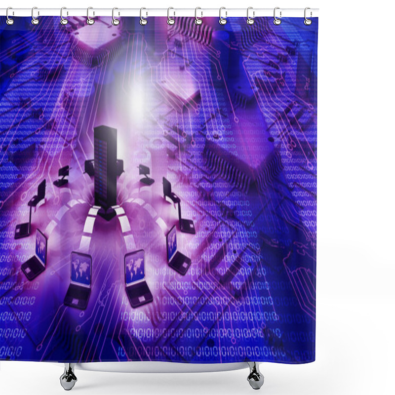 Personality  Information Technology Background Shower Curtains