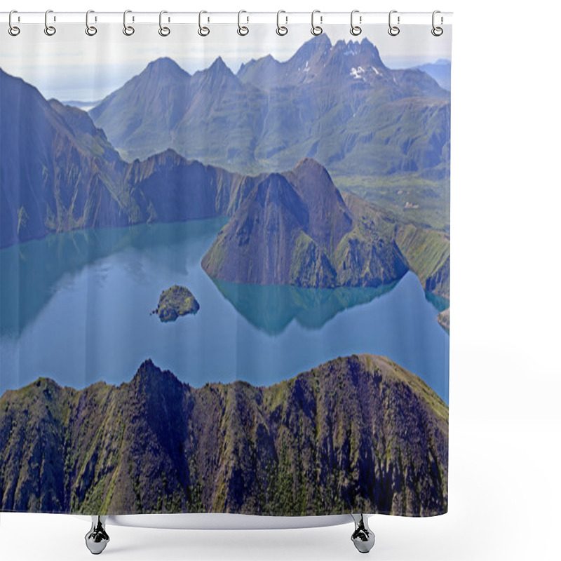 Personality  Volcanic Caldera Viewed From Above Shower Curtains