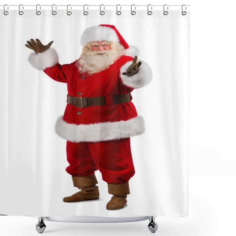 Personality  Santa Claus Gesturing His Hand Shower Curtains