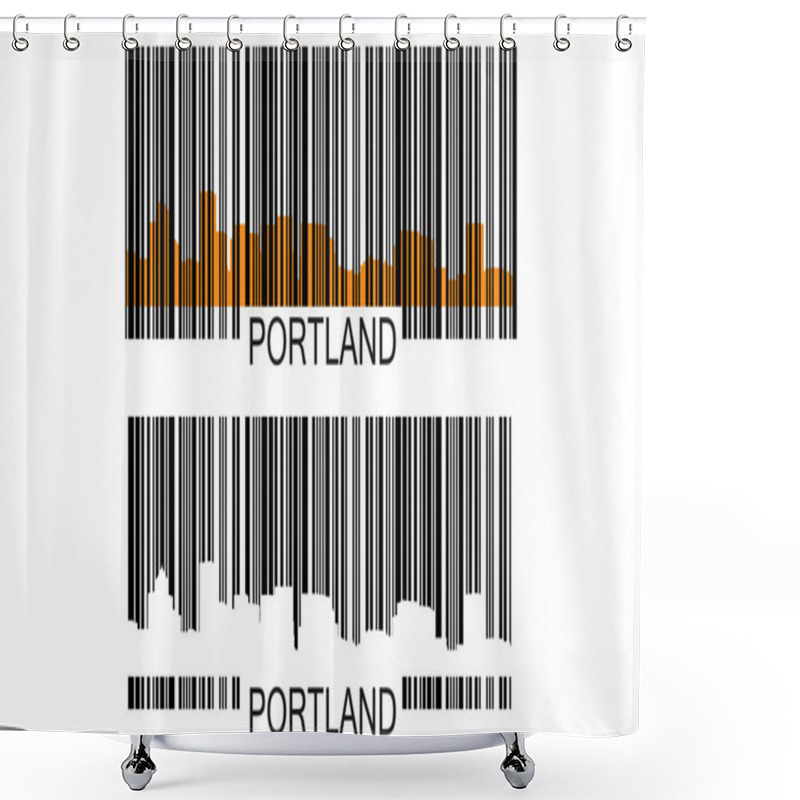 Personality  Portland Barcode Shower Curtains