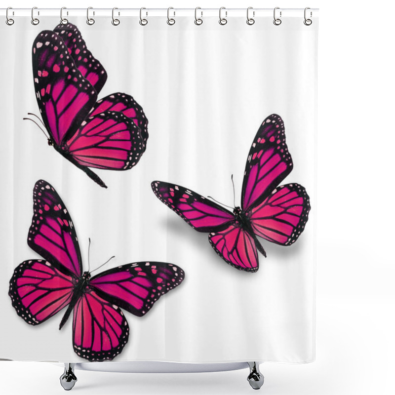 Personality  Pink Monarch Butterfly Shower Curtains