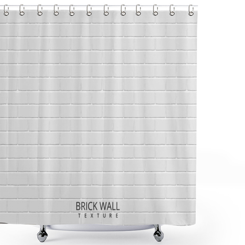 Personality  White Brick Wall Texture Background Shower Curtains