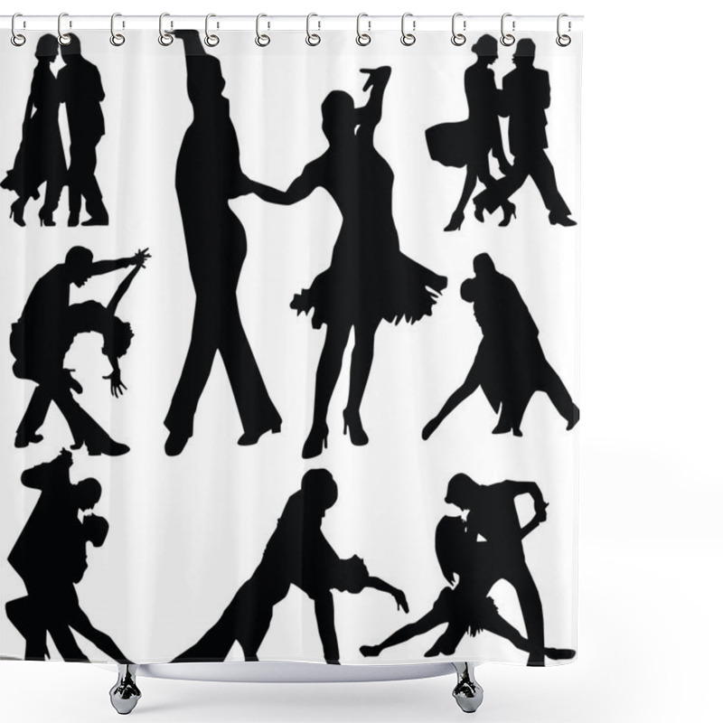 Personality  Dance Silhouette Vector Shower Curtains