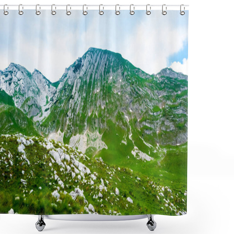 Personality  Green Valley With Stones And Mountains In Durmitor Massif, Montenegro Shower Curtains