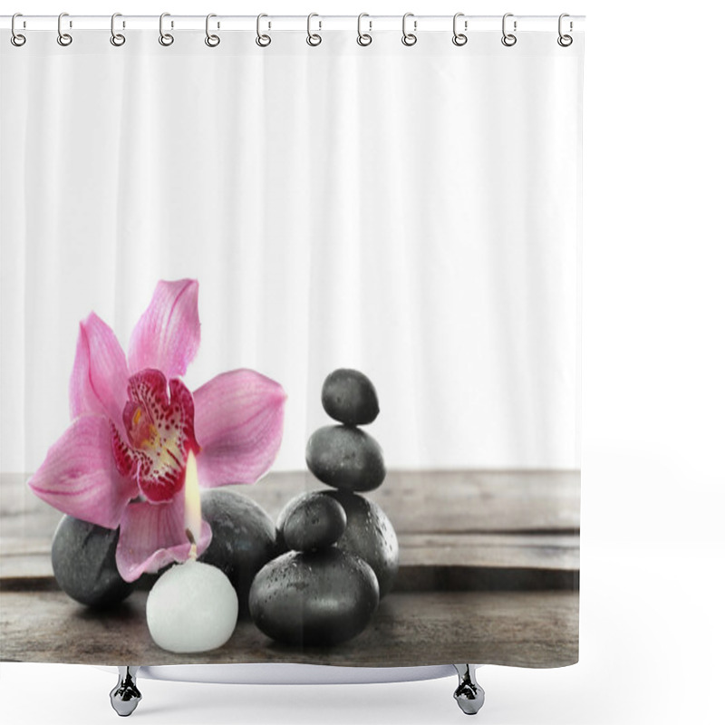 Personality  Spa Still Life With Beautiful Flower  Shower Curtains