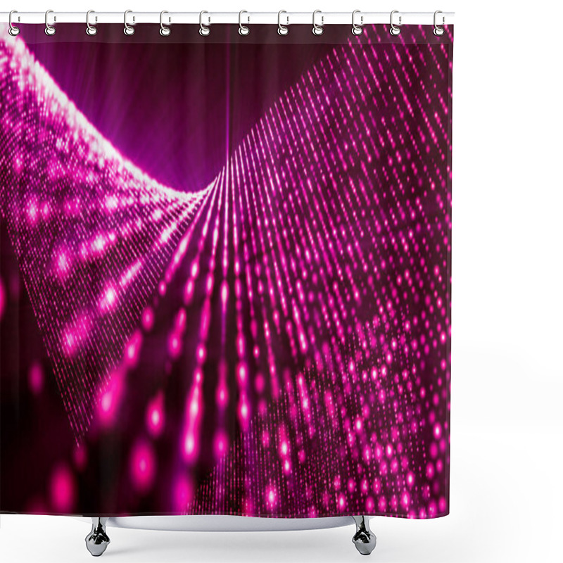 Personality   Purple Abstract Background. Rendering Glowing Particle Shower Curtains