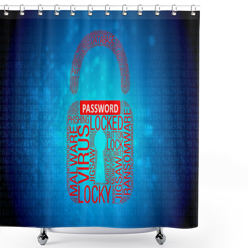 Personality  Internet Security - Padlock - Password Protection Shower Curtains