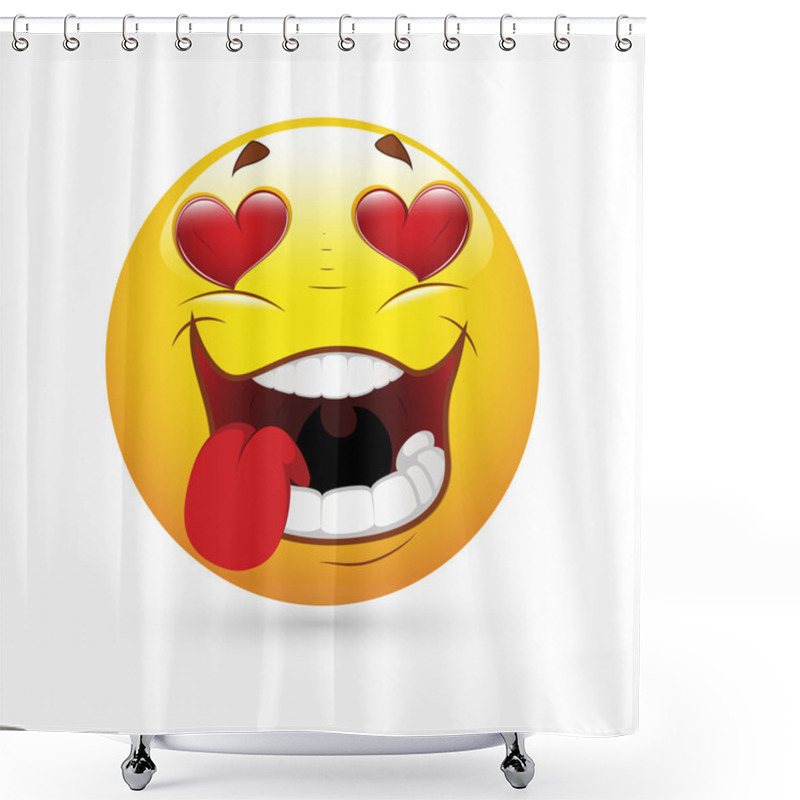 Personality  Smiley Emoticons Face Vector - Falling In Love Shower Curtains