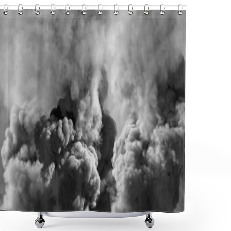 Personality  Vivid Background Of Heavy Smoke, Carbon Dioxide Concept - Abstract 3D Rendering Shower Curtains