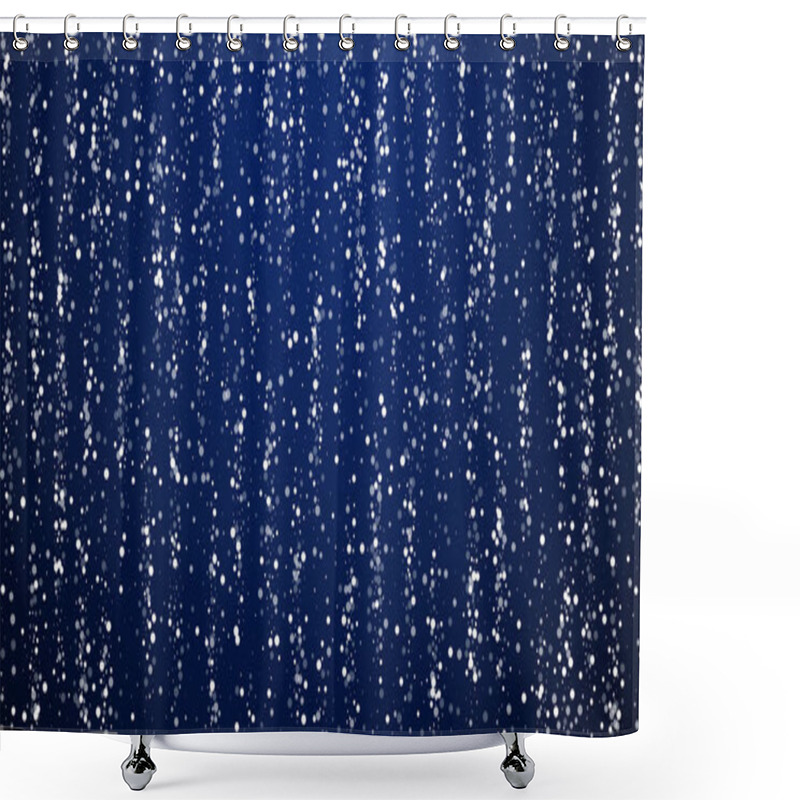 Personality  Random White Dots Christmas Background. Subtle Fly Shower Curtains