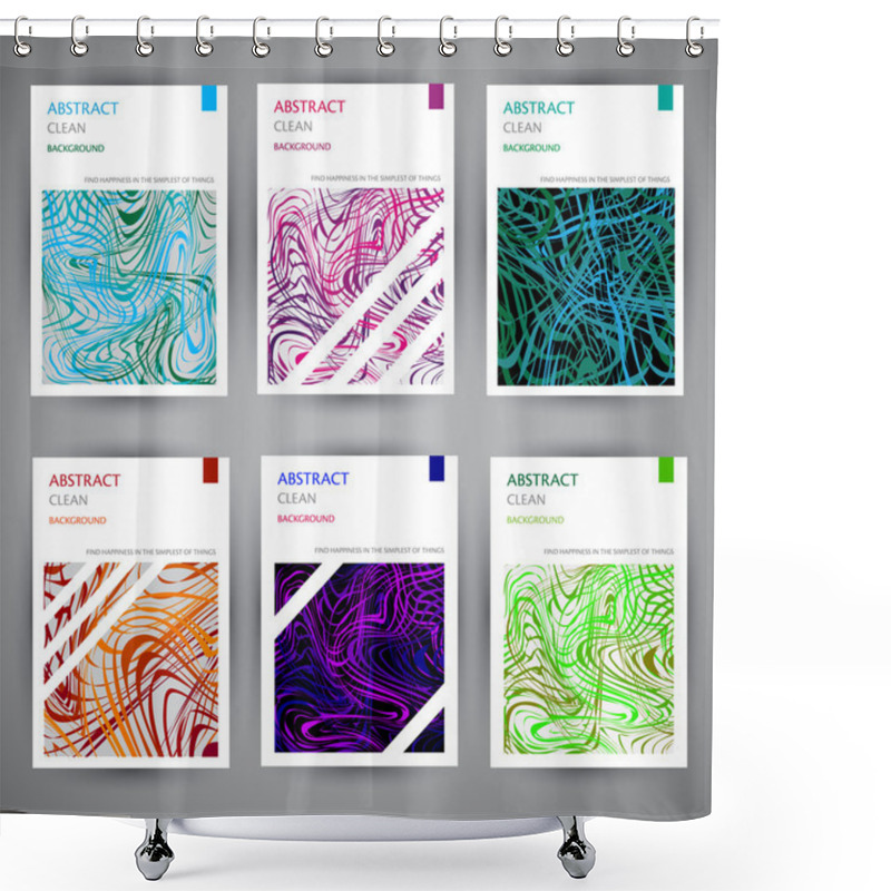 Personality  Set Of Abstract Background Templates, Retro Style Shower Curtains