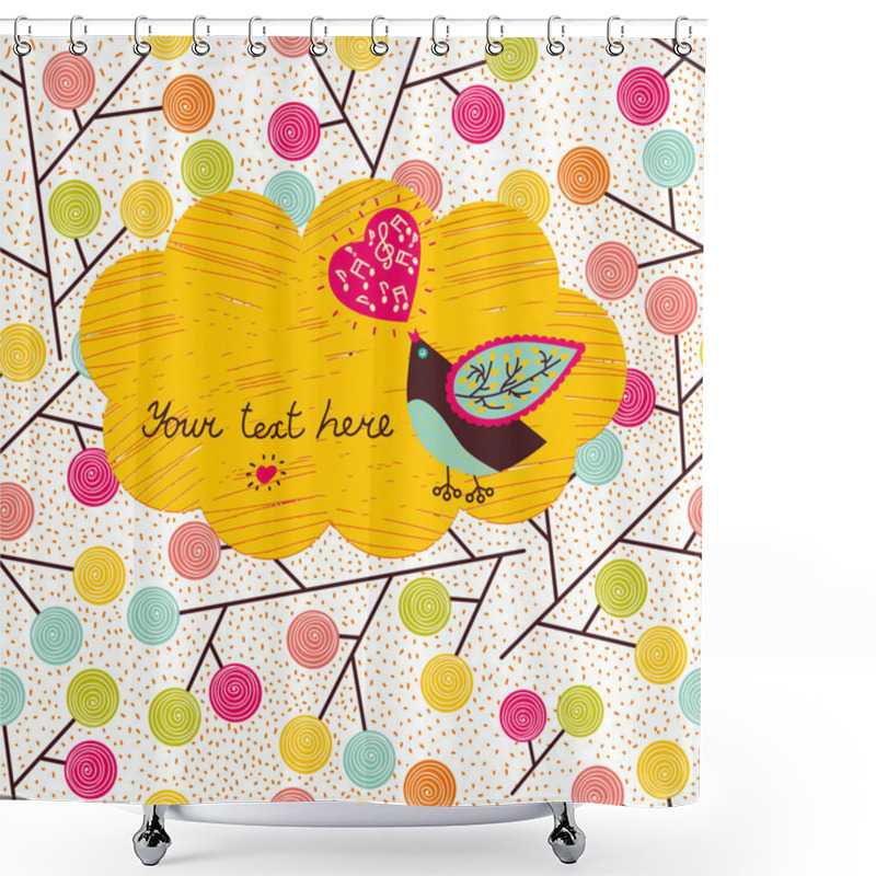 Personality  Floral Background, Greeting Card. Shower Curtains