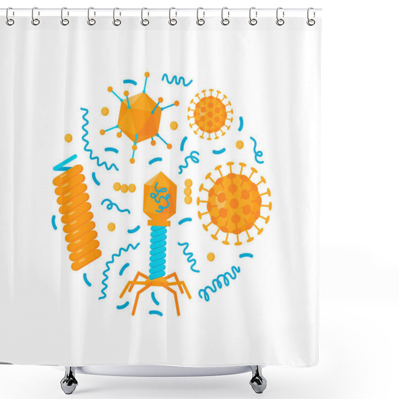 Personality  Bacteria And Viruses Vector Concept Shower Curtains